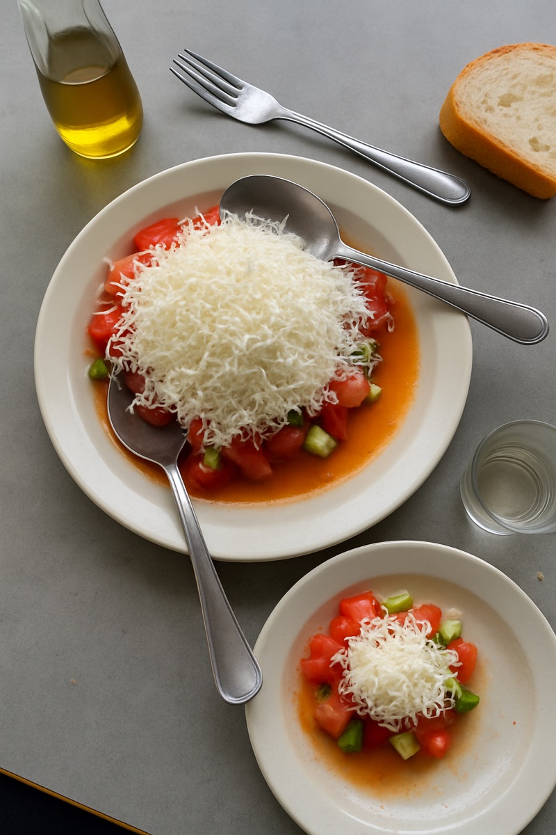 Shopska salad, a traditional dish from Bulgaria