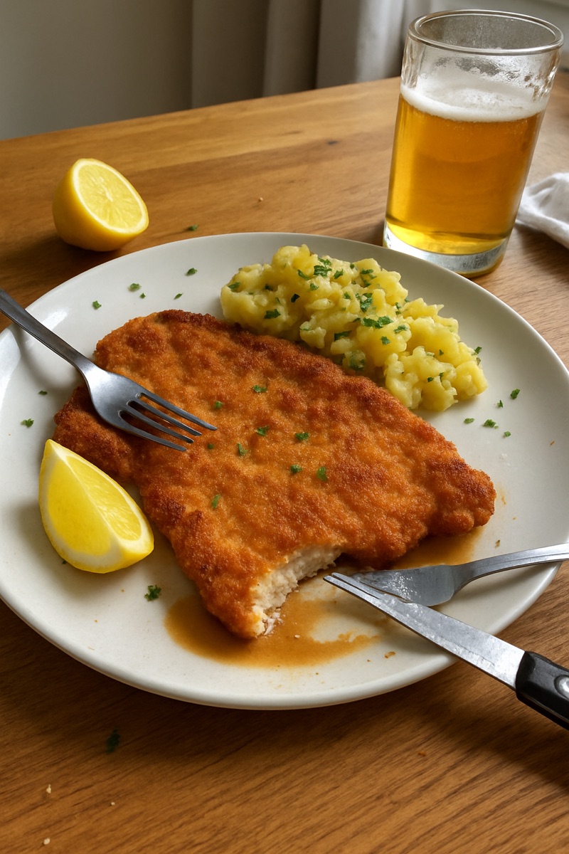 Wiener schnitzel, a traditional dish from Germany
