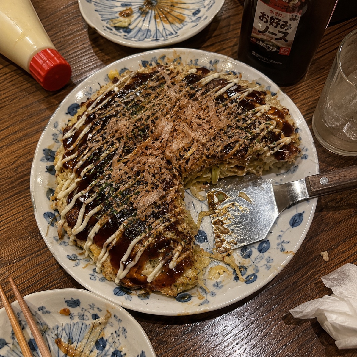 Okonomiyaki, a traditional dish from Japan