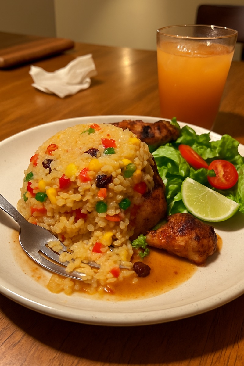 Fruity rice, a traditional dish from Saint Kitts and Nevis