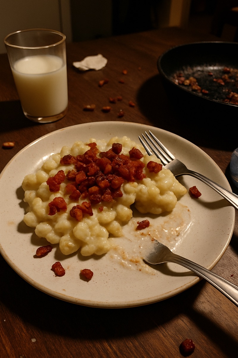 Bryndzove halusky, a traditional dish from Slovakia
