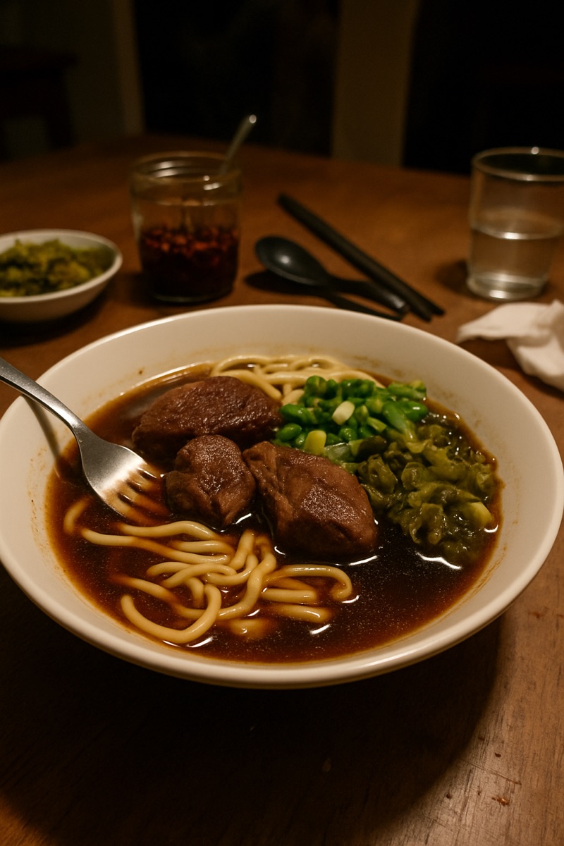 Beef noodle soup, a traditional dish from Taiwan
