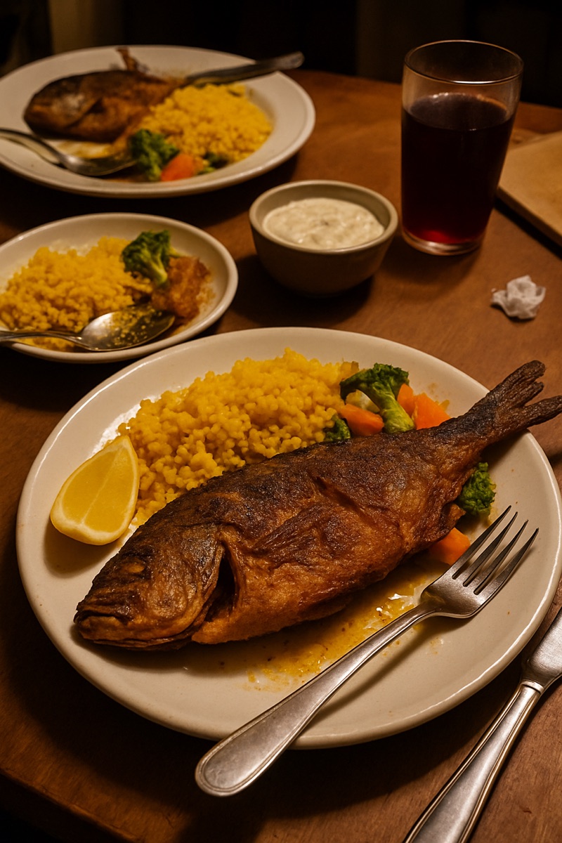 Fried jackfish, a traditional dish from Saint Vincent and the Grenadines